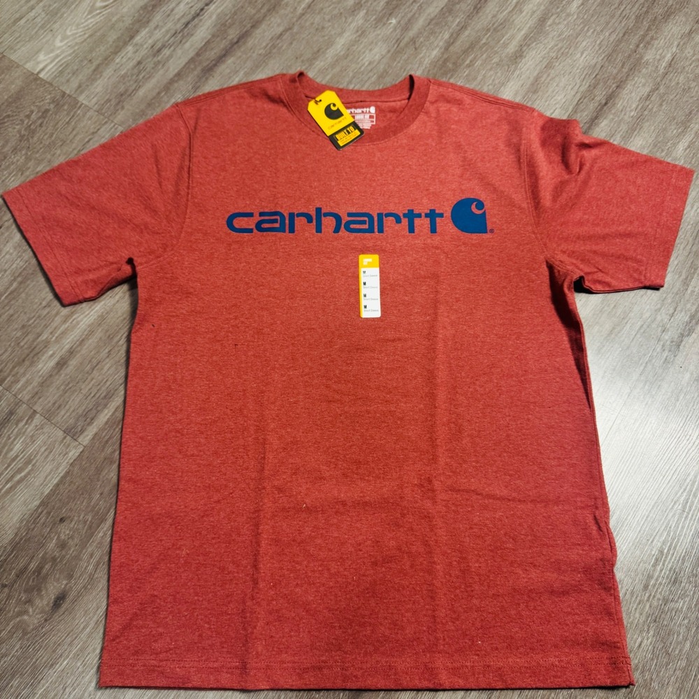Carhartt Mens Loose Fit Heavyweight Graphic Logo T-Shirt Rust Red TK0195-M M